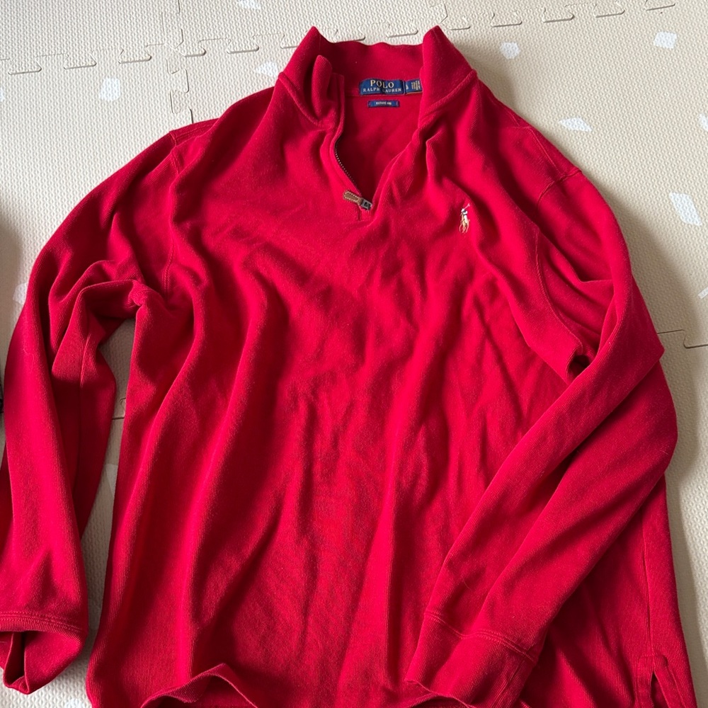 Polo by Ralph Lauren Men's Zip Up Red Sweater
